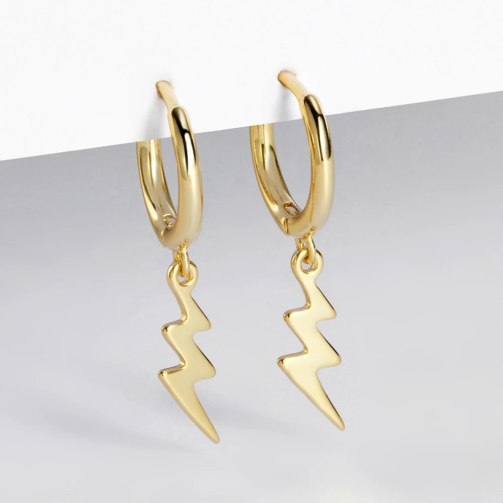 Fashion Gold Color Lightning Star Hoop Earrings for Women Simple Circle Cartilage Piercing Huggies Hoops Bijoux Femme Jewelry 5 Fashion Gold Color Lightning Star Hoop Earrings for Women Simple Circle Cartilage Piercing Huggies Hoops Bijoux Femme Jewelry - Image 5