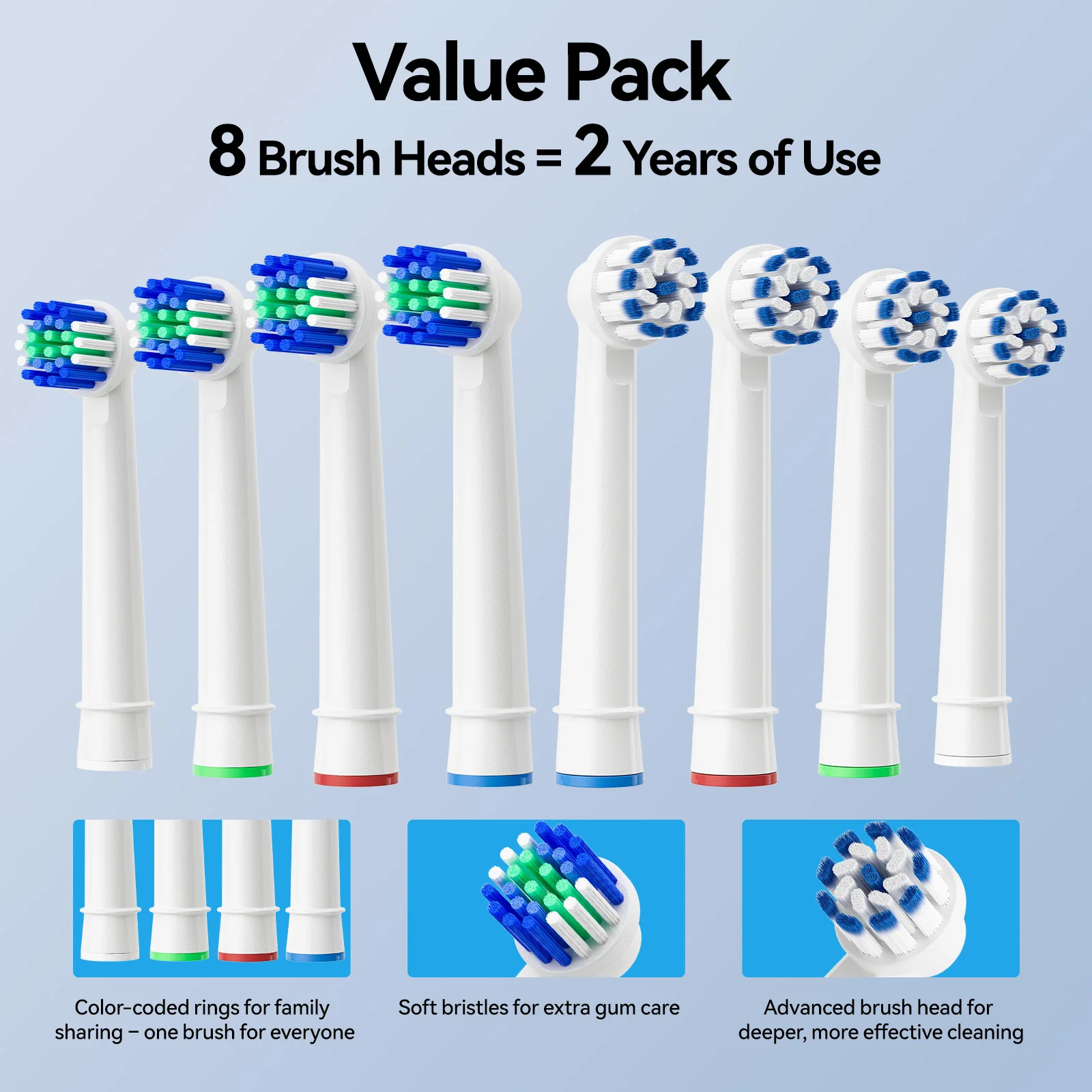 Seago Rotating Electric Toothbrush for Adults 8 Toothbrush Heads and Travel Box Smart Display 5 Modes Waterproof SG-2607