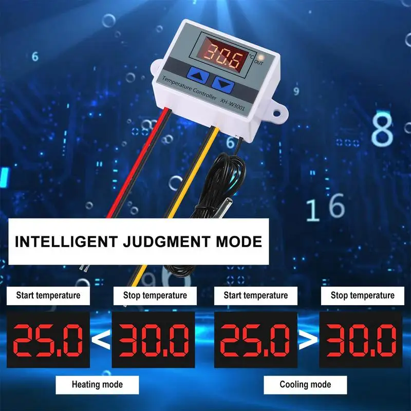 Digital LED Temperature Controller with Waterproof Probe