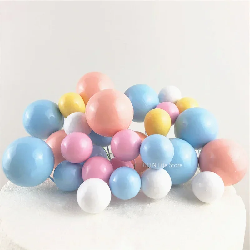 10Pcs 2-4cm Boho Balls Cake Topper, Gold, Silver, Skin, Brown, Birthday, Wedding, Cake Decorating Accessories