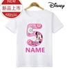 Minnie Mouse Number Bow Graphic T Shirt Kids Clothes 1 2 3 4 5 6 7 8 9 Years Birthday Baby Girls Party T-Shirts Boys Tops 5
