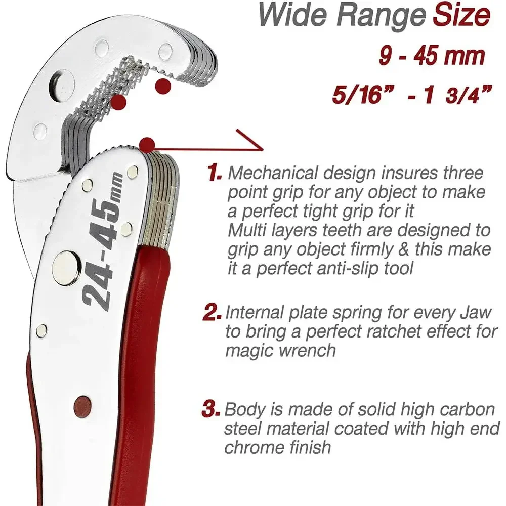 Adjustable Spanner Multi-function Universal Wrench Repair Key Hand Tool Multi Purpose Universal Pipe Wrench Maintenance Tools