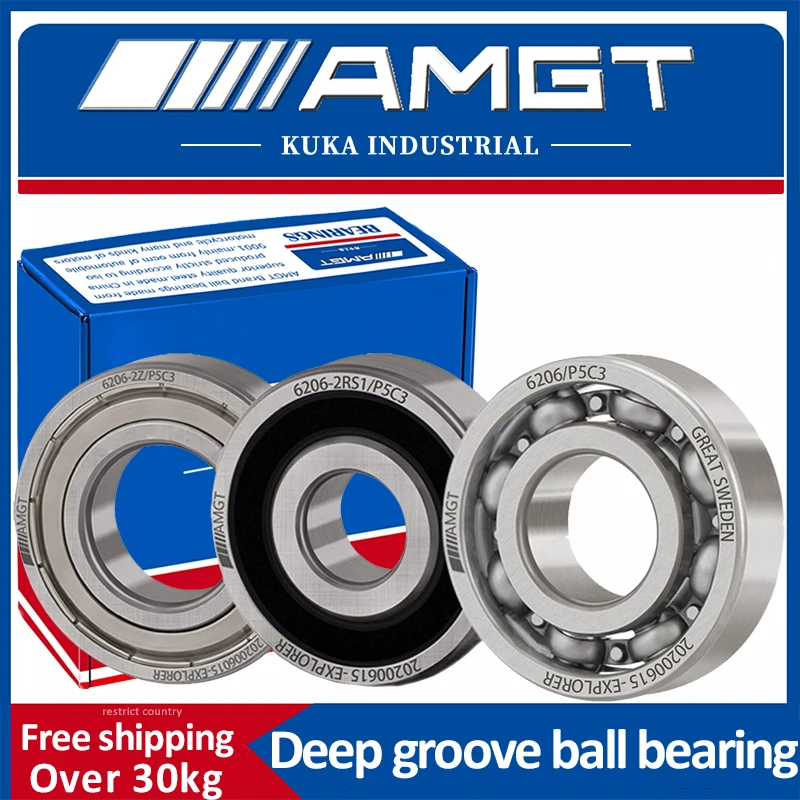 AMGT bearing 6202 6202-2RS 6202-2Z 6202-2ZN 6202NR 6202-2RSNR Deep Groove Ball Bearing ball bearings