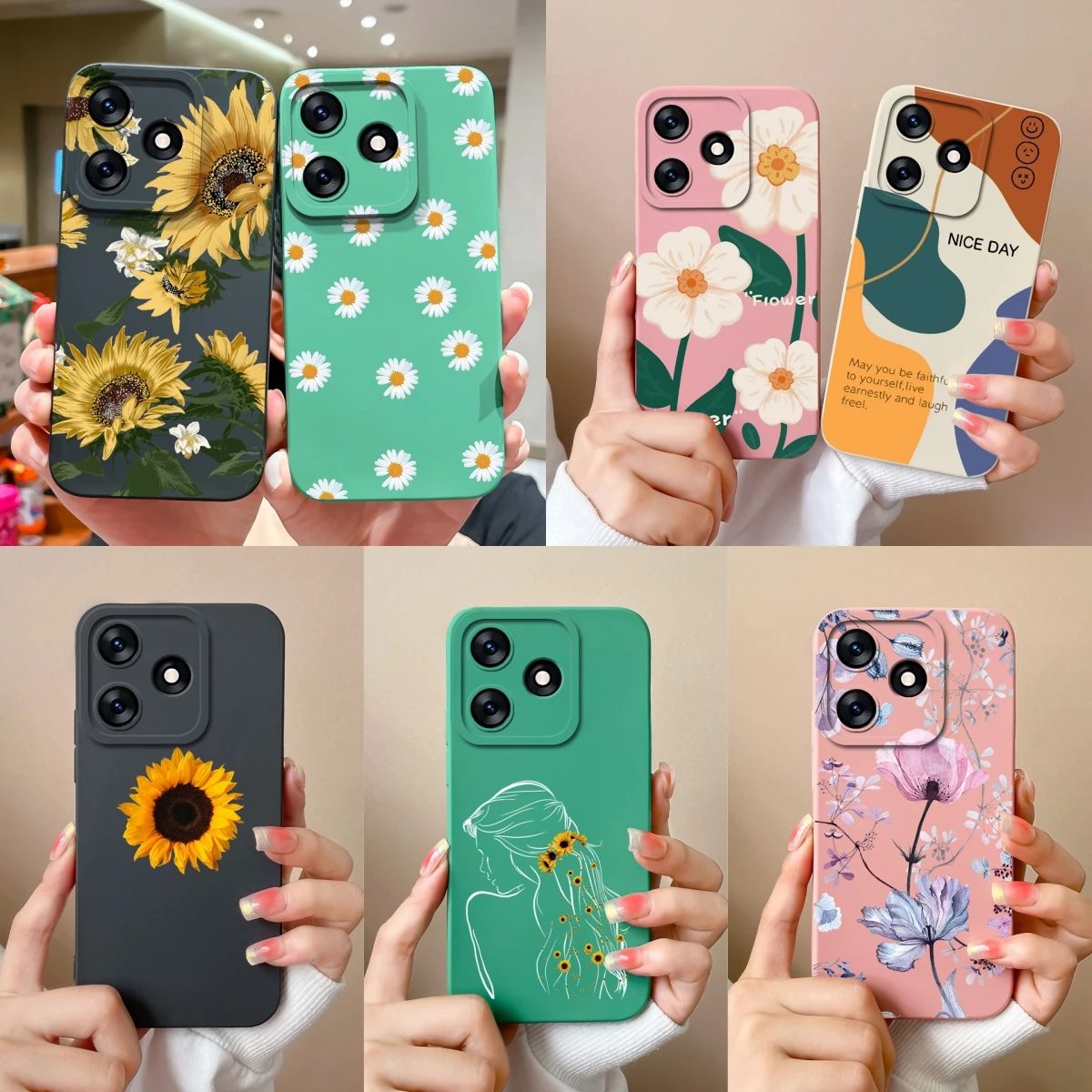 Per Tecno Spark 10 Spark 10 Pro Spark 10C 4G 5G Custodia Pretty Flower Silicone Liquido Per Tecno Spark10 Spark10 Pro Spark10 C Funda