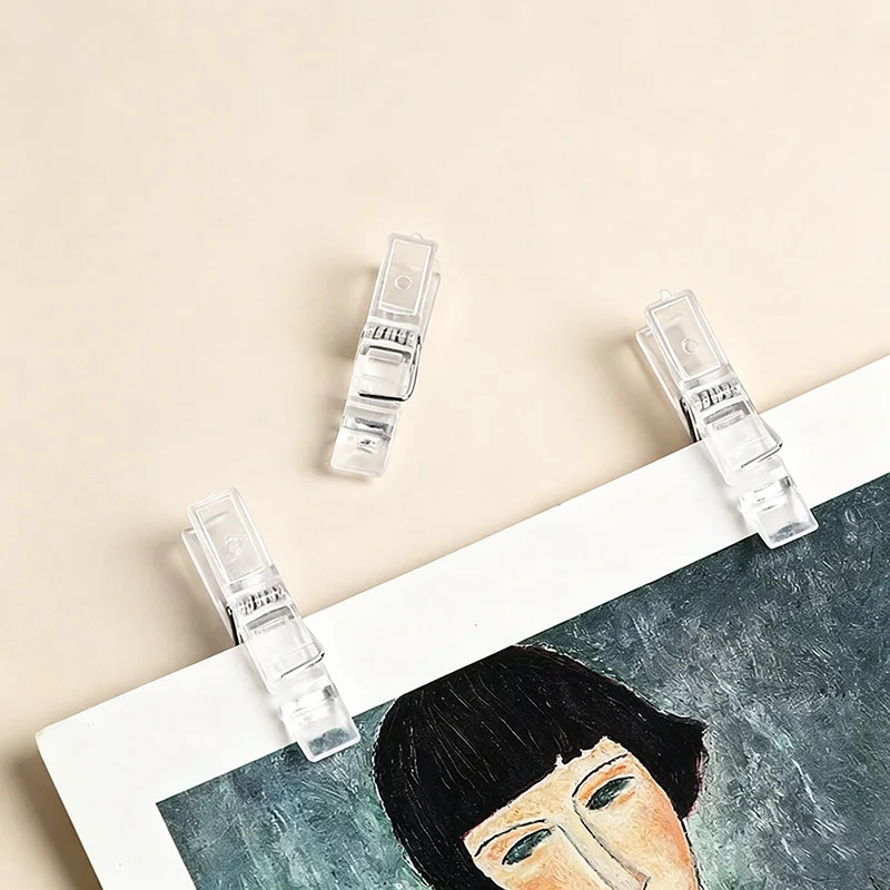 100/50PCS 플라스틱 미니 빨래집게 사진 클립 미니 옷핀 투명 클립 DIY 홈 사진 디스플레이 장식 YFJ008