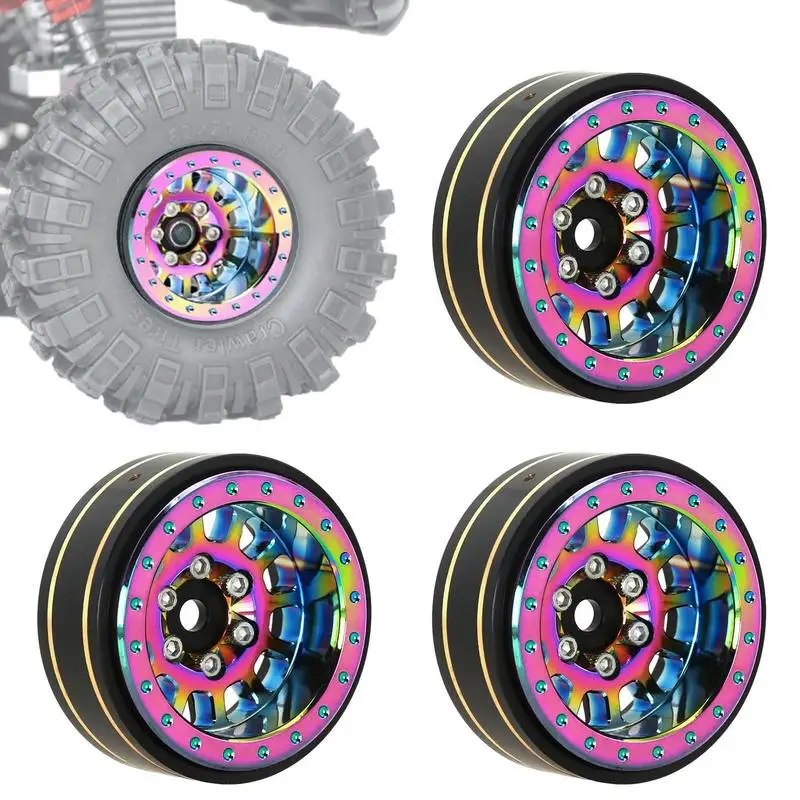 

RC Beadlock Wheel Rims Beadlock Wheel RC Car Hub Tires Meticulous Design Remote Control Wheels For Easter Birthday New Year And