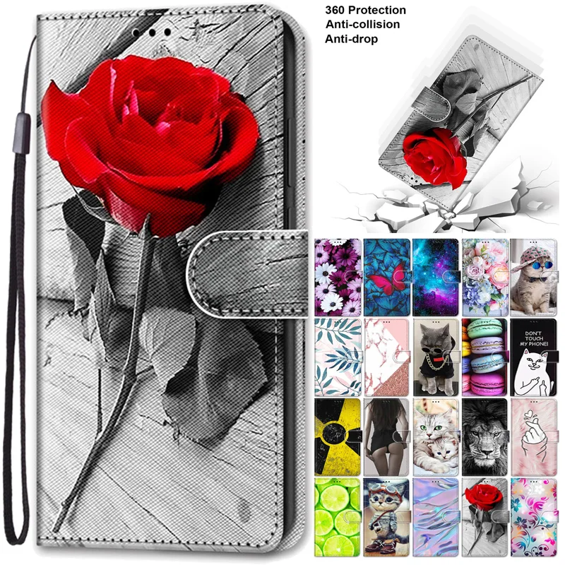 Per Samsung Galaxy Note 20 Ultra Flip Case On Per Samsung Note 10 Plus N985 N975 Galaxy Xcover 5 Funda Leather Painted Book Capa