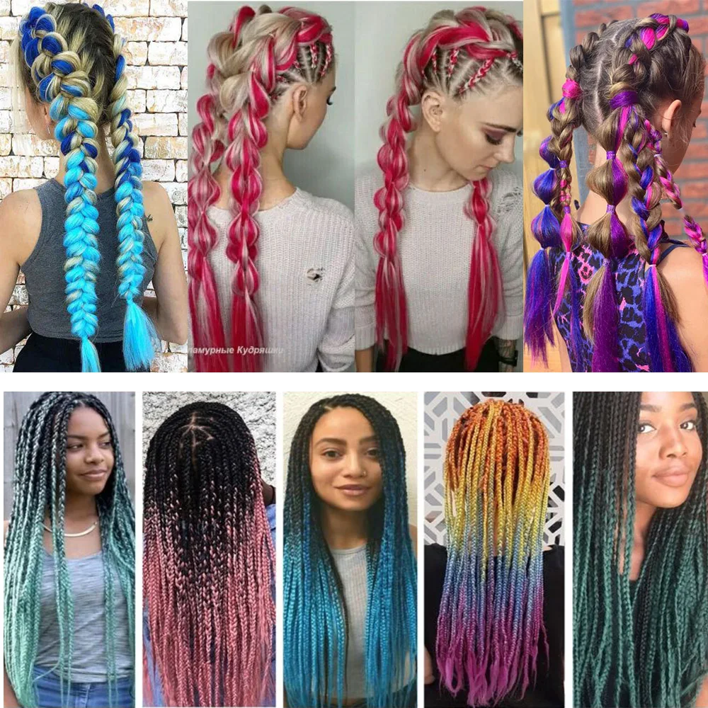 24 Inch Jumbo Braiding Hair Extensions For Box Twist Braid Accessorie Pre Stretched Afro Fake Hair Wholesale Jumbo Crochet Braid