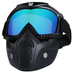 Full Face HD Transparent Fog - Proof Sand - Proof Protective Goggles (Blue)