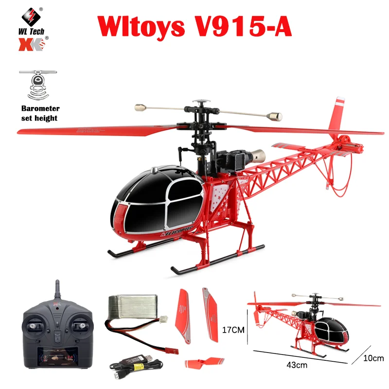 WLtoys XK V915 A RC Helicopter 2.4G 4CH Fixed Height Helicopter Dual