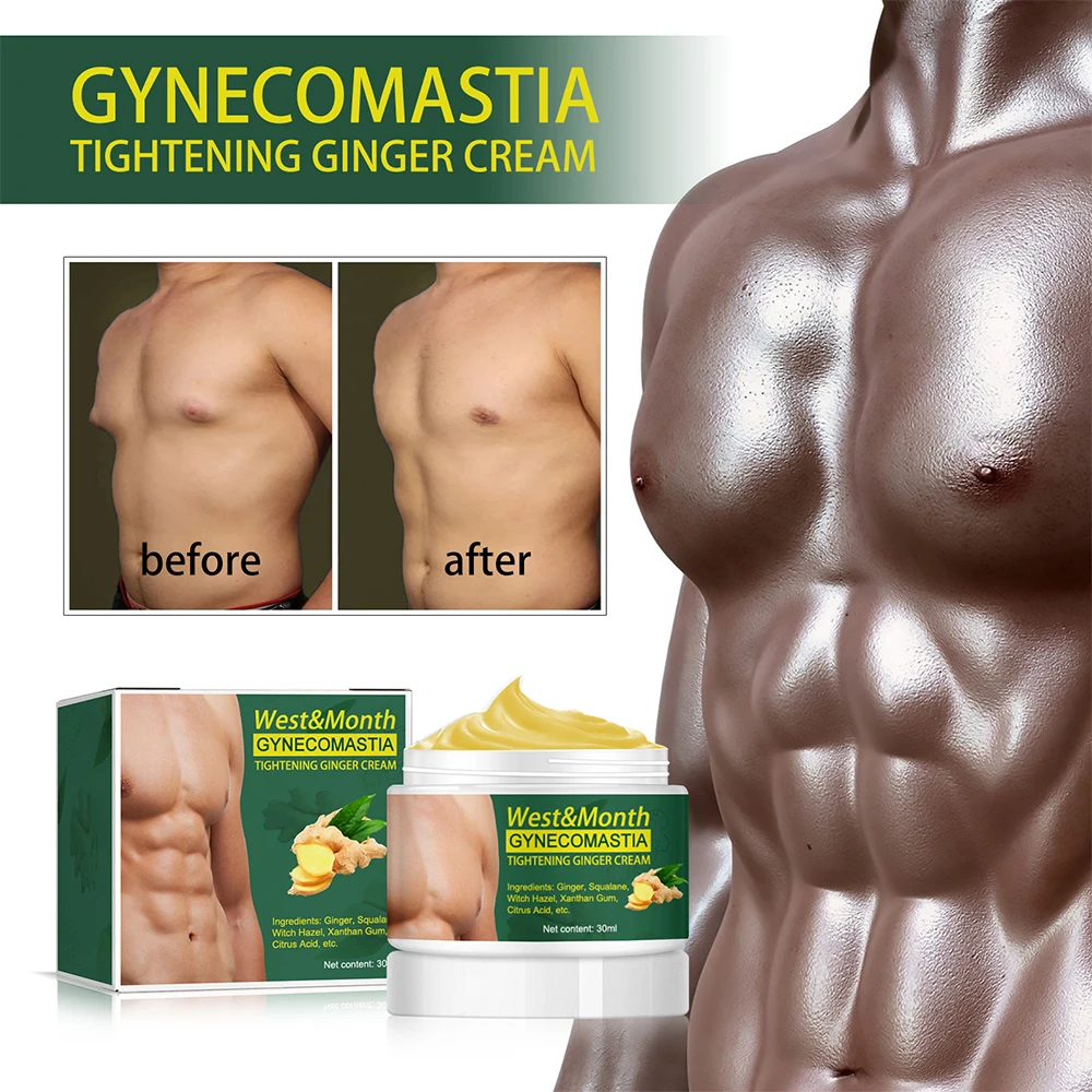 Breast Enlargement Cream Weight Loss Cream Man Breast Firm Massage Ginger Serum Remove Excess Fat Shrink Chest Gynecomastia Tighten 30ml