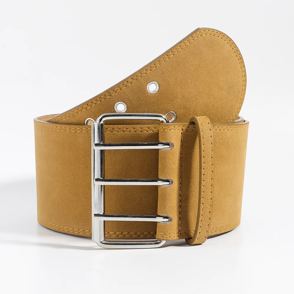 Neuer trendiger Retro-Punk-Street-Girl-Rock und Hosenbund aus Wildleder mit drei Knöpfen – Detail 4