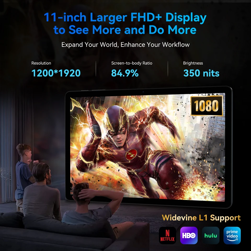 TABWEE T90 Android 15 11'' Tablet PC with Keyboard, Gemini AI, 8+