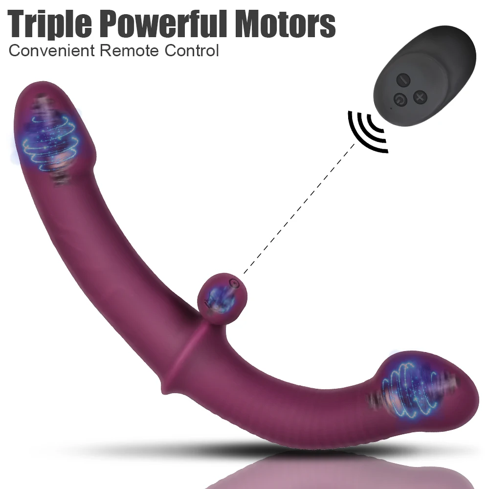 Dildo Strapless Strapo Vibratore G Spot Doppia testa Vibratig 10 Velocità Aal Massaggiatore per la Prostata Giocattolo del Sesso per Co_voghion.com