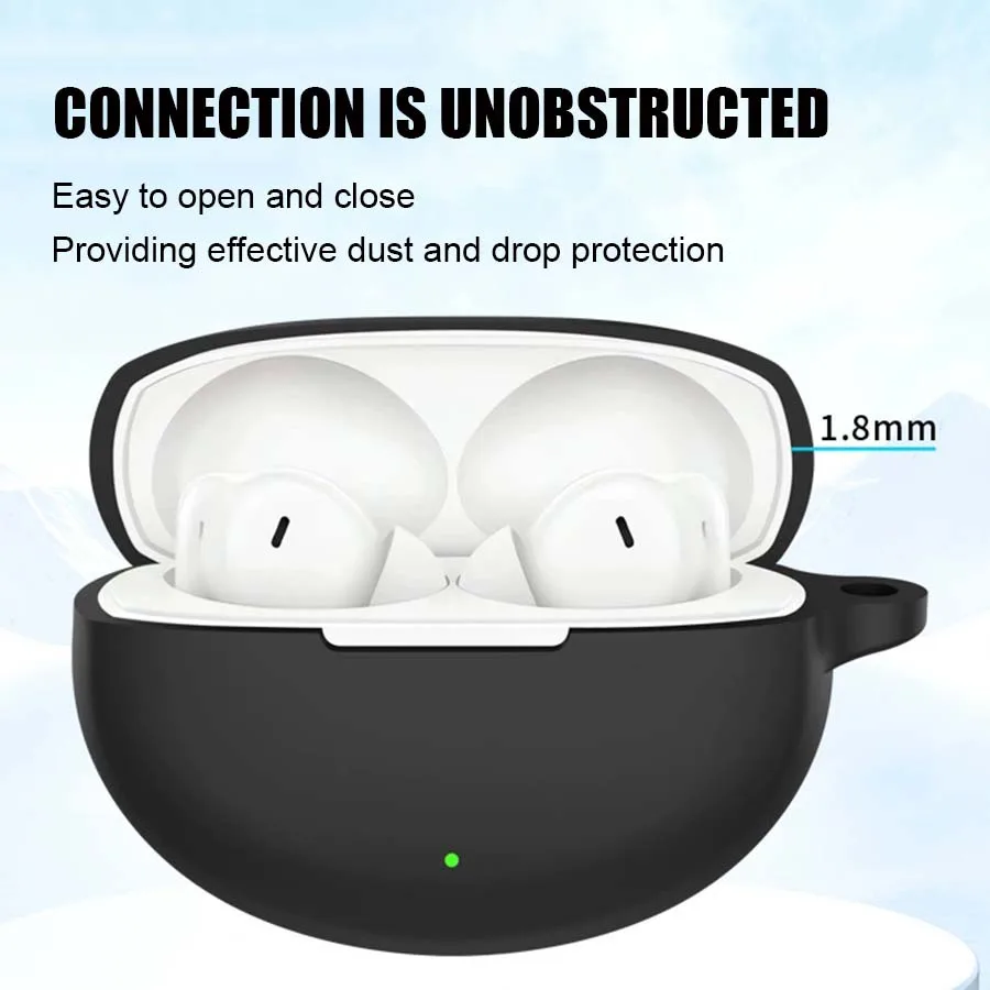 Silicone Protective Sleeve Case for Wireless Earphone - Anti-scratch Shell with Hook