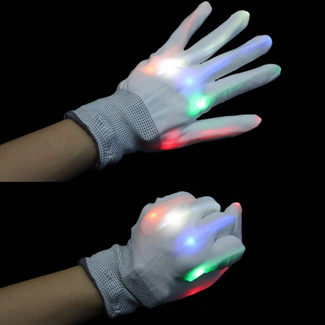 Kaufe LED-Handschuhe, Neon-Guantes, leuchtende Halloween-Party