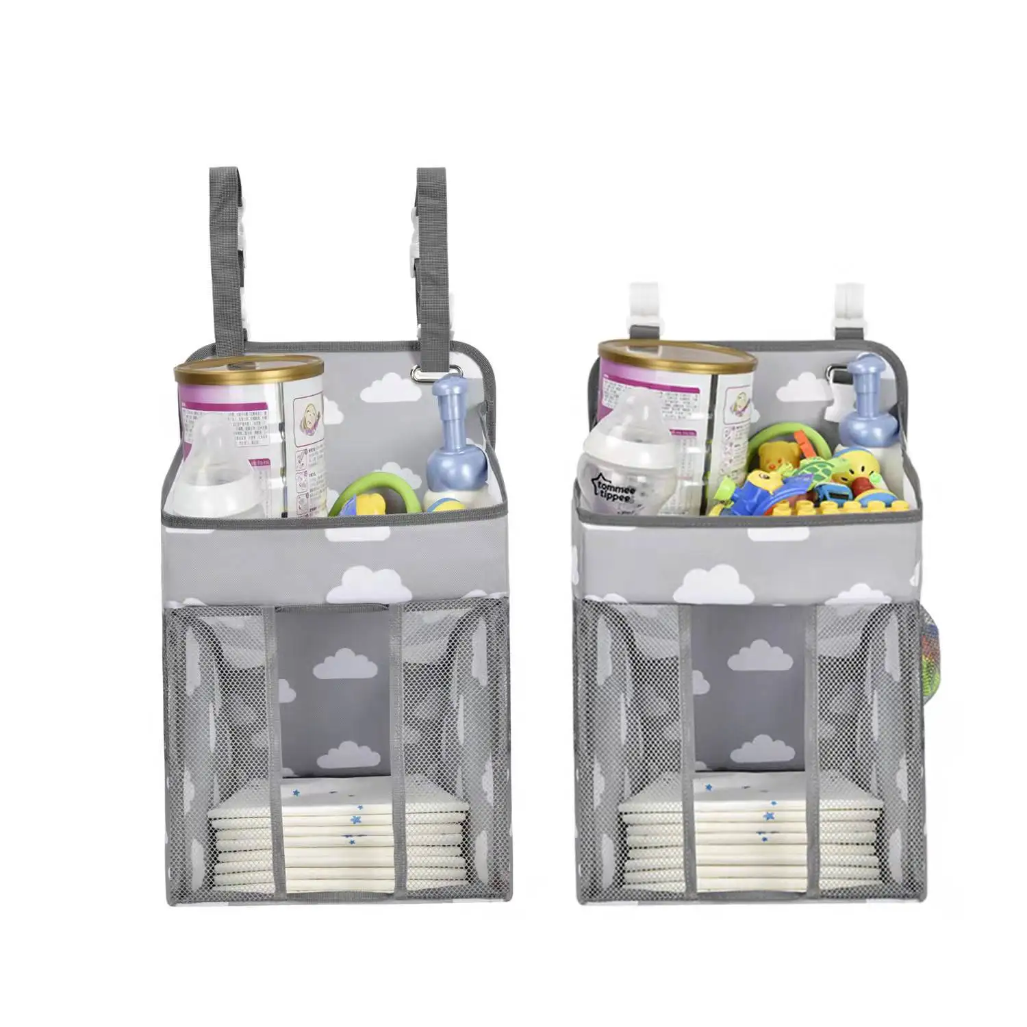 Multifunctional Crib Storage Bag Hanging Bag Cloud Print Cartoon Storage Bag Ready for Bedroom Folding Storage Hanging Bag 6