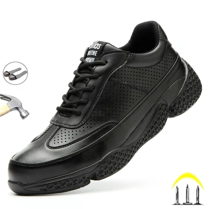 

Labor Protection Shoes Anti Impact Anti Puncture Steel Toe Shoes Men's Safety Shoes Waterproof Low Top Fashion Work Boots