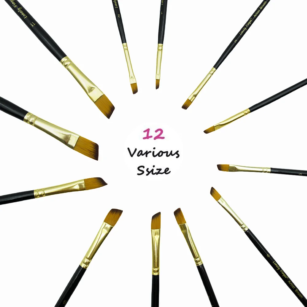 مجموعة فرش الطلاء الزاوي من النايلون للشعر بزاوية...