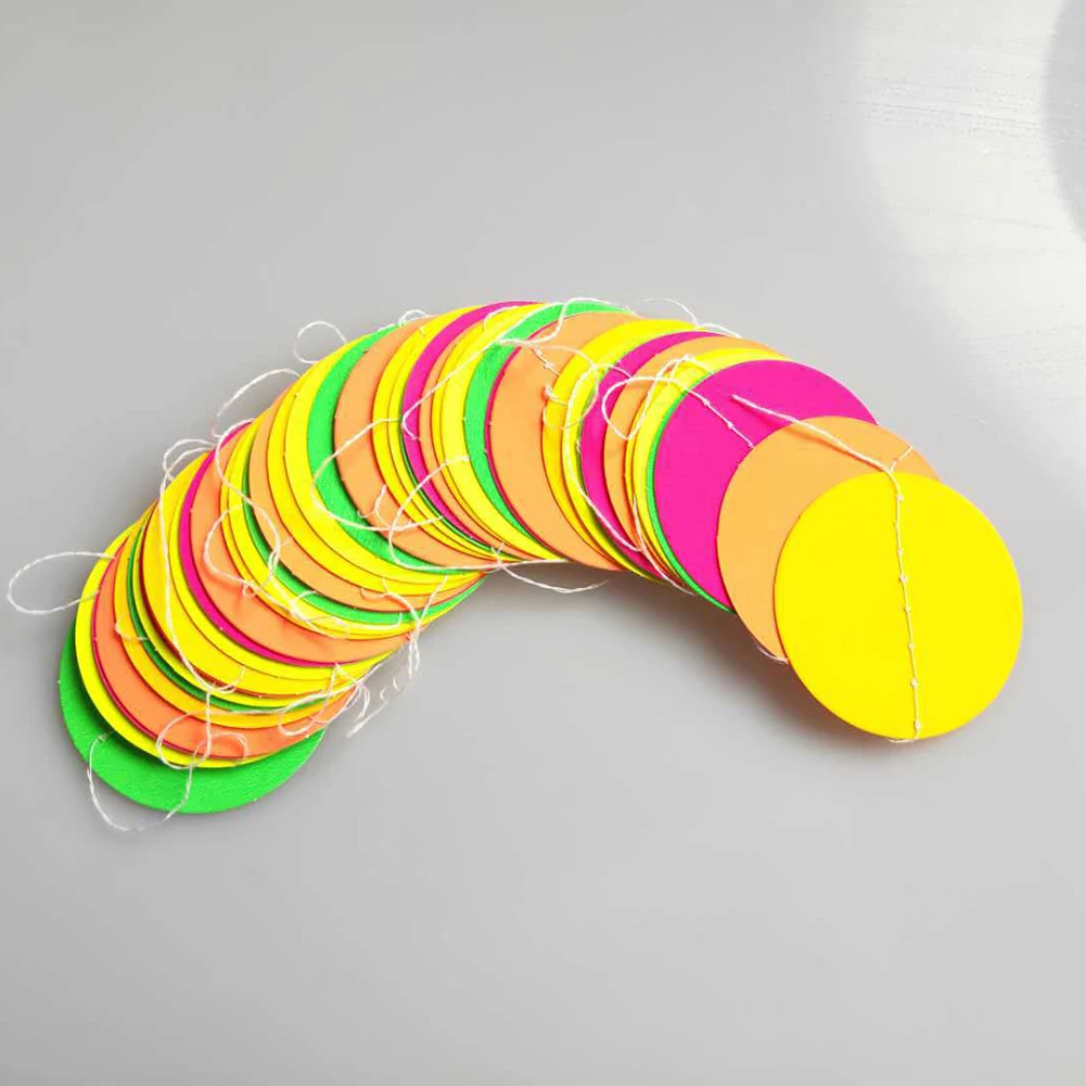 Neon Fluorescent Garland Round Stars Blacklight Glow Party Decor Happy Birthday Banner Baby Shower Supplies Wedding Decoration For paper garland birthday banner paper birthday banner party decorations