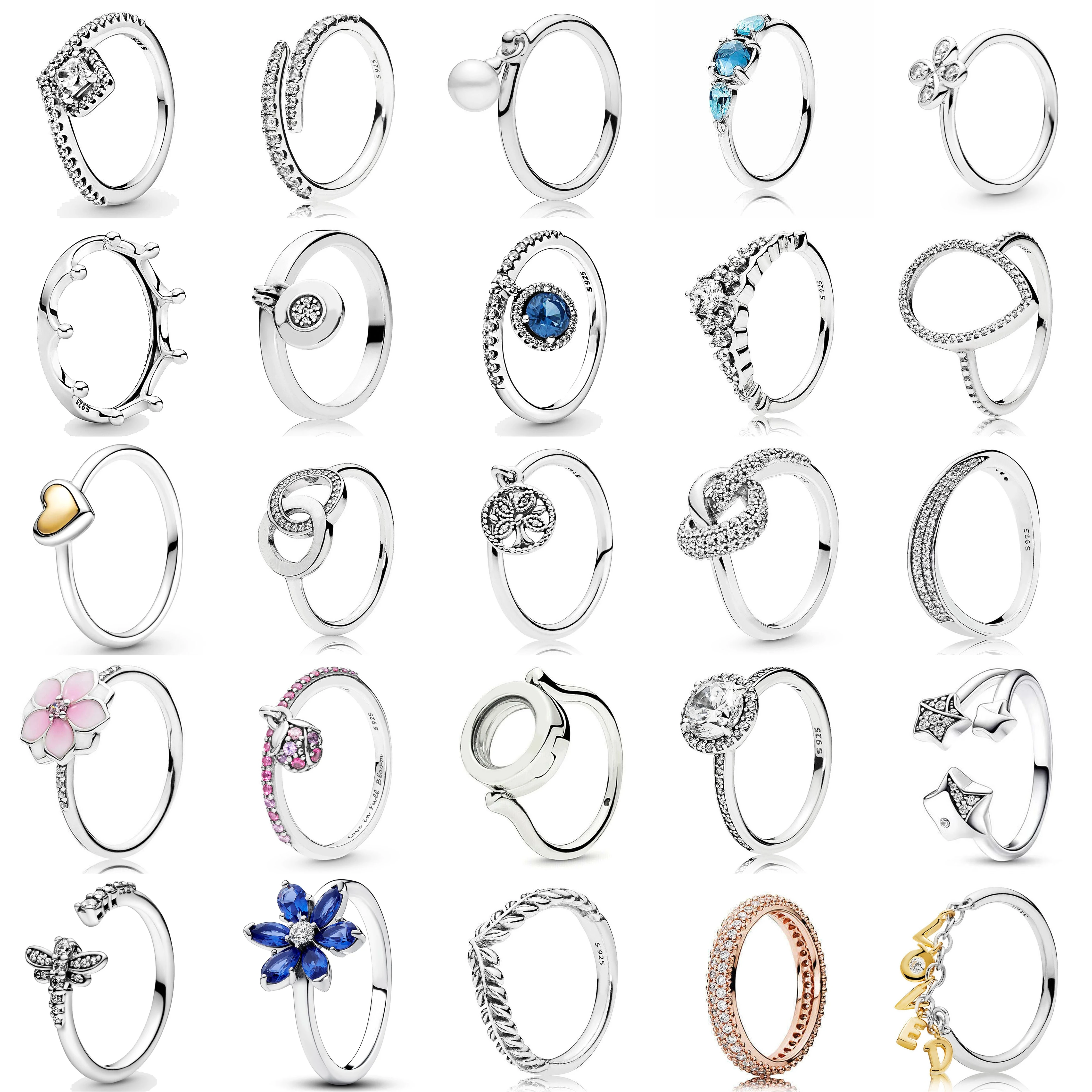

Authentic 925 Sterling Silver Moments Tree Of Love With Crystal Ring For Women Gift Fashion Jewelry