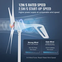 SucceBuy générateur d'éolienne 12V 500W/800W générateur d'énergie éolienne avec contrôleur MPPT adapté aux camping-cars de ferme à domicile 3