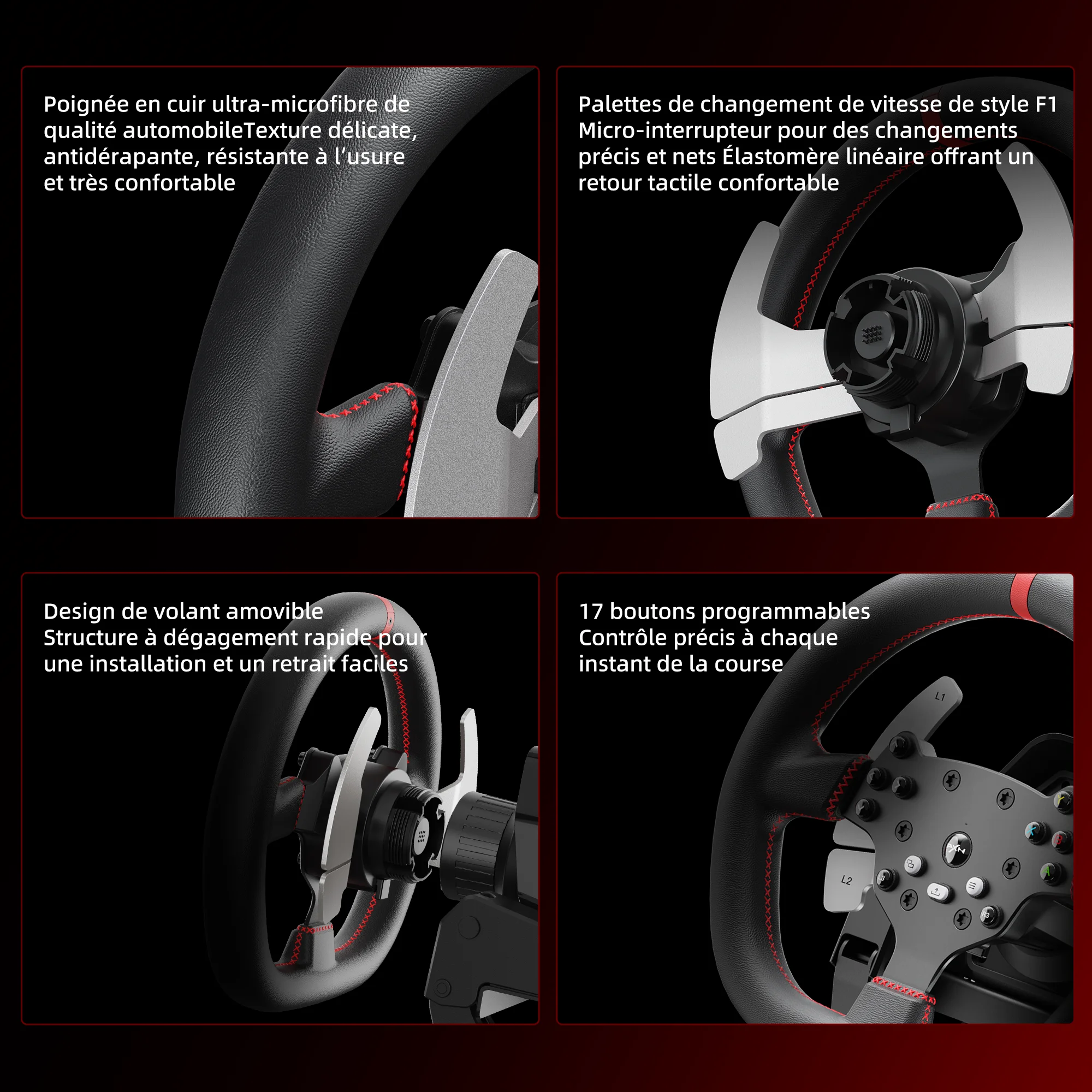 PXN V10 Ultra Direct Drive Racing Wheel - 3.2Nm FFB, 270mm Leather