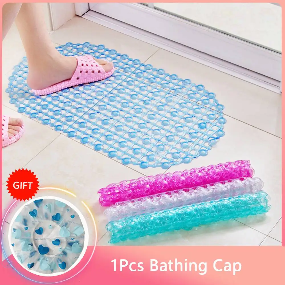 Silicone world PVC Anti-skid Bath Mats Soft Shower Bathroom Massage Mat  Suction Cup Non-slip