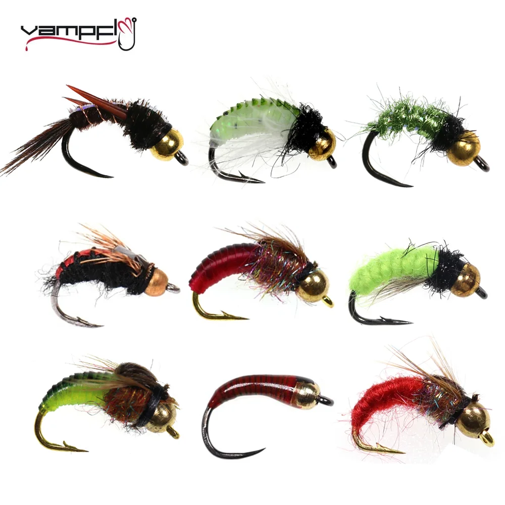 Vampfly6pcsBrassBeadHeadCaddisNymphFlyScudBugWormFlyFast