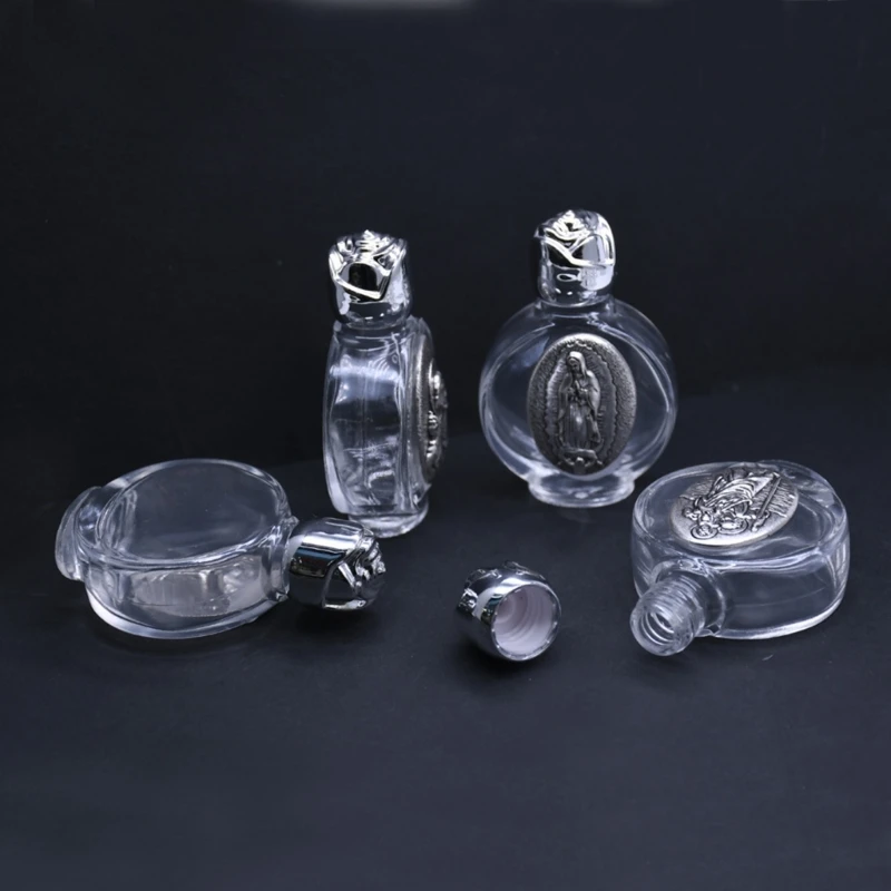 Holy Water Bottle Christian Catholic Blessed Baptism Water Bottle Glass Empty Bottles for Christian Religious Party 15ml holy water bottle