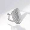 Bague Vintage en acier inoxydable pour femmes, anneau d'ouverture d'huile goutte à goutte blanche, Simple, couleur or, géométrique réglable, bijoux 2023