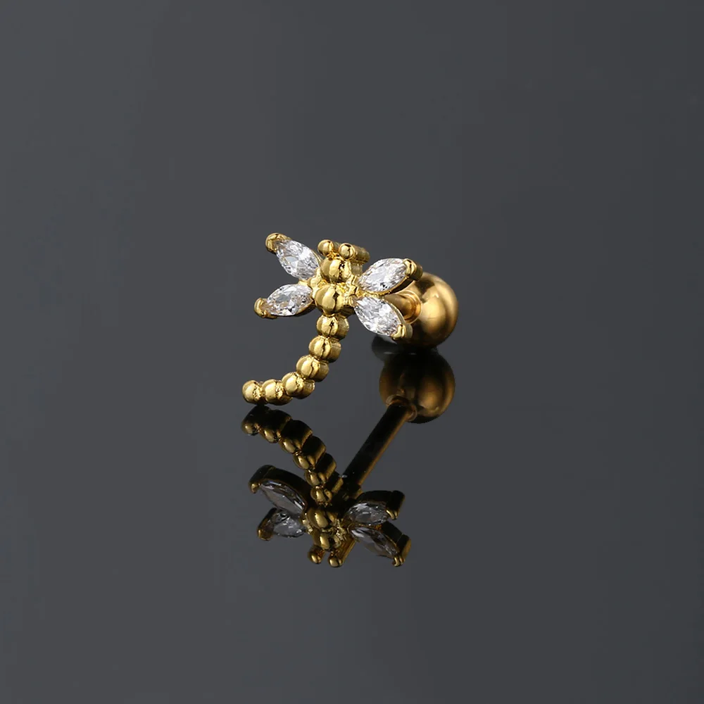 Daith Tragus Helix Ohrpiercing Zirkon Ohrstecker Kette Lappen Hoop Ohrring Knorpel Septum Edelstahl Piercing Schmuck – Detail 11