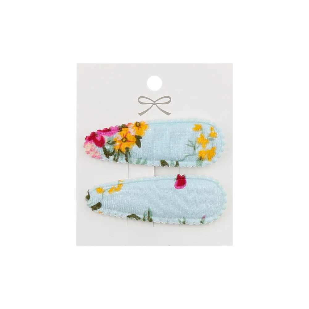 Hair Clips 2pc Floral Print 2inch Basic Snap - Uniqwear