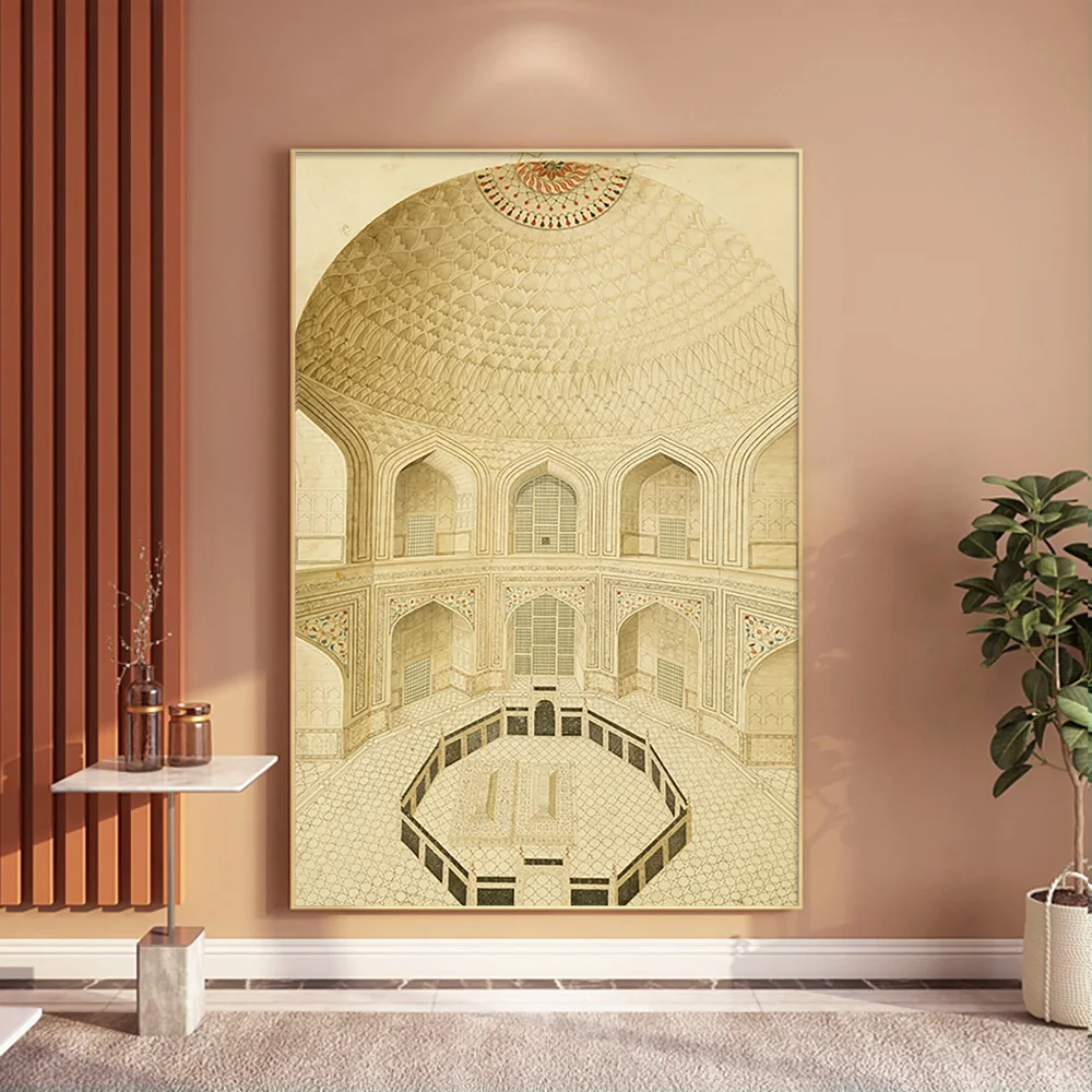 

Interior Of The Tomb Print Art Vintage Poster Coffin Chamber Landscape Canvas Painting Decor Wall Stickers
