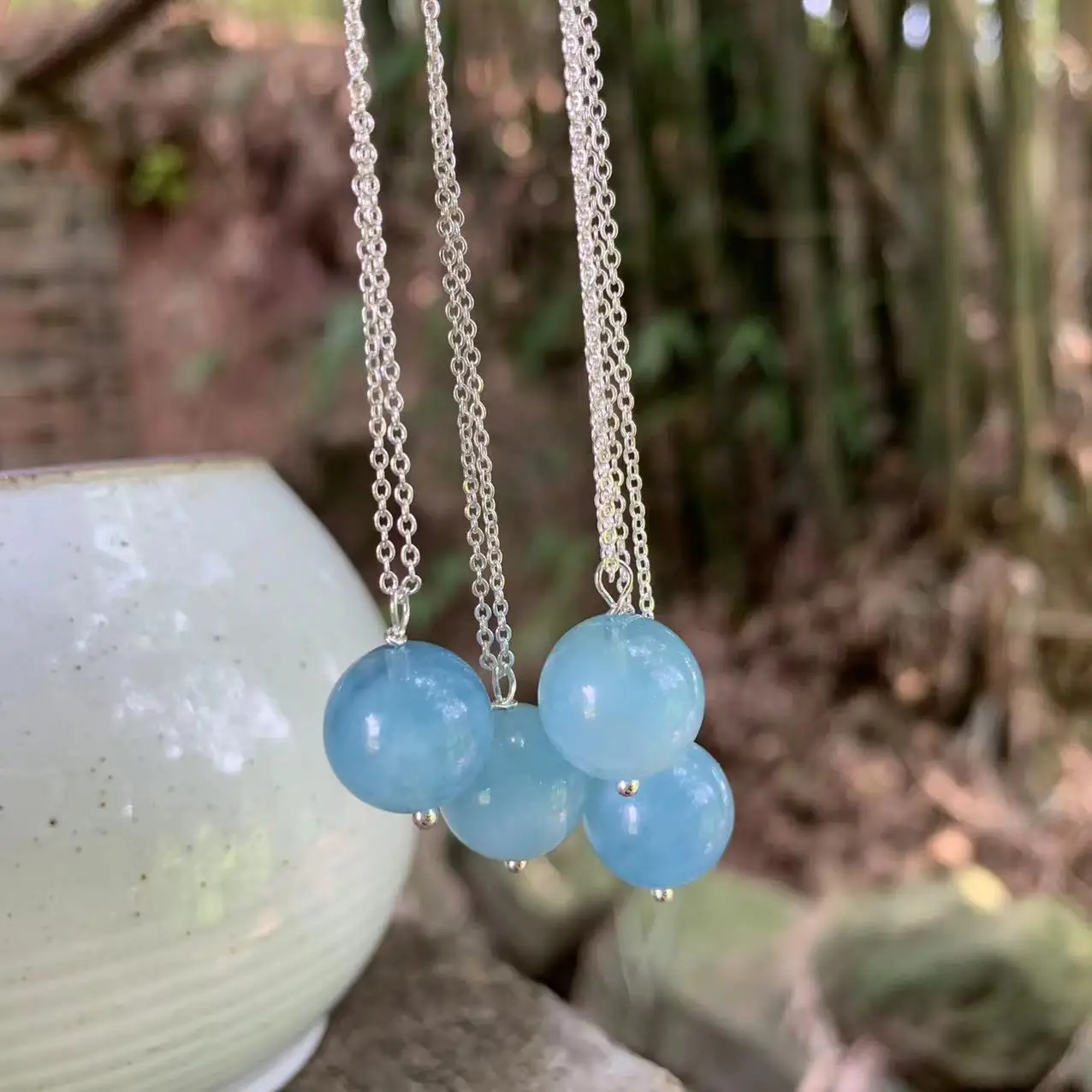 Natural Aquamarine Choker Necklace For Women Gemstone High Quality Jewelry Design Handmade Cute Choker