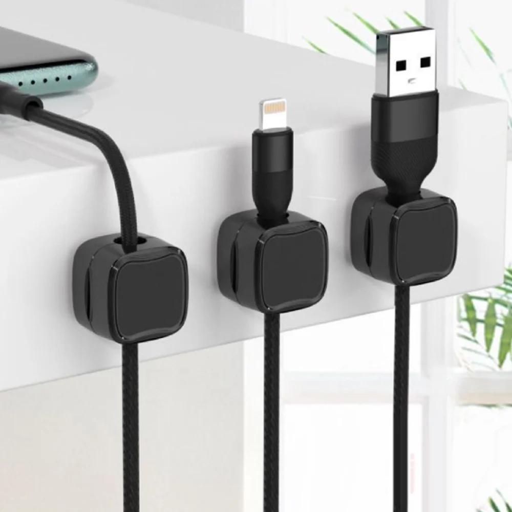 Magnetic Cable Clips Self-adhesive Adjustable Cord Holder Cable Wire Keeper Manager Home Office Desktop Cables Organizers cable clips cable holder