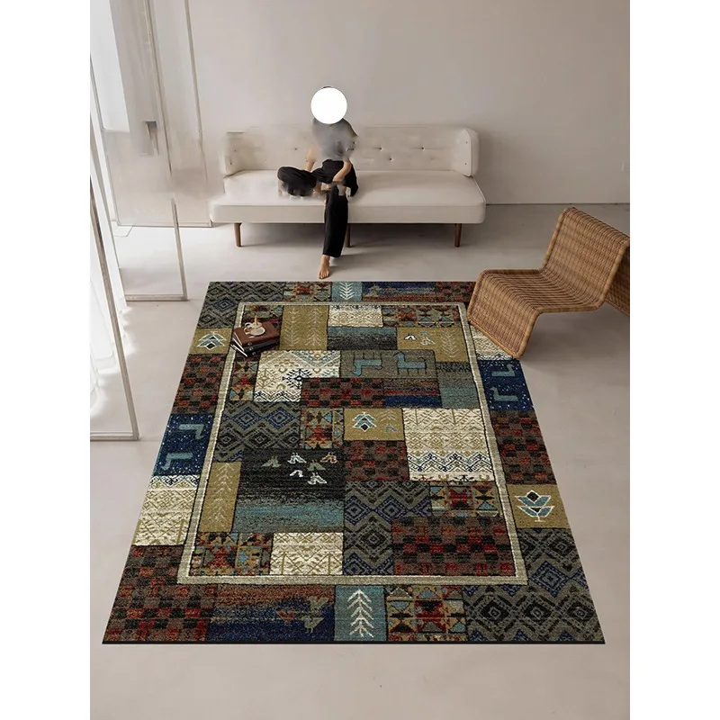 Retro Living Room Carpet Floral Creative Pattern Luxury Artistic Design Bedroom Rug Home Decoration Sofa Coffee Table Mats Tapis