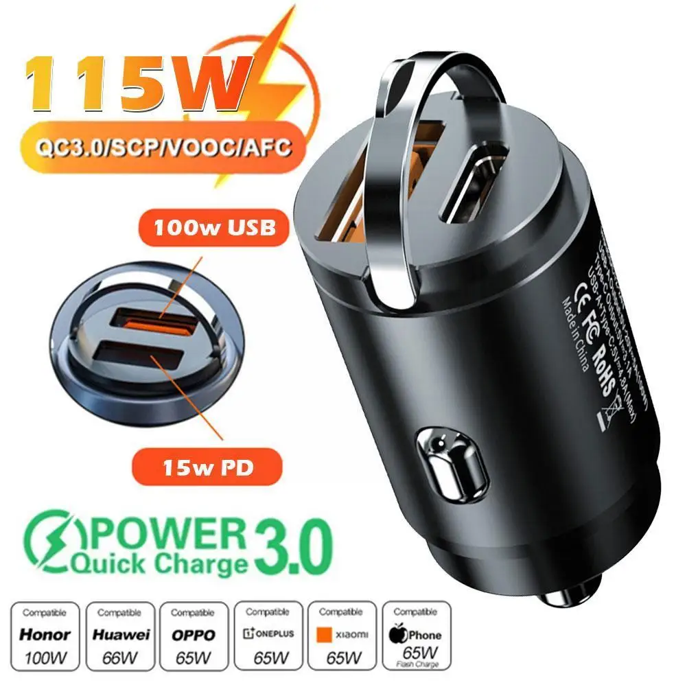 

200W QC3.0 PD Car Charger 5A Fast Charing 2 Port 12-24V Cigarette Socket Lighter Car USBC Charger for iPhone Power Adapter U5P3