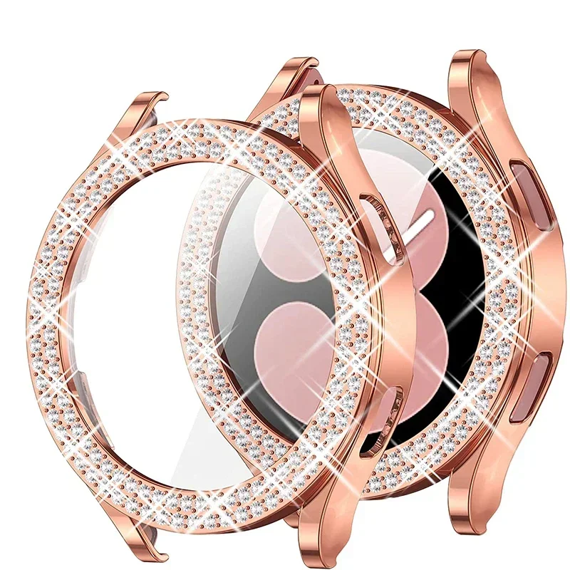 Bling Fashion Two-Row Diamond Bumper Watch Case Cover