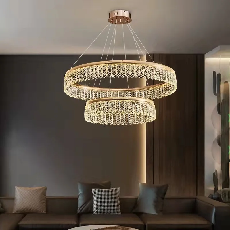 

Modern Crystal LED Pendant Lamp Gold Pendant Lustre Living Room Creative Round/Oval Light For Bedroom Kitchen Home Decor Fixture