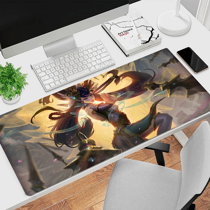 900x400 Anime Mouse Pad Office PC Gaming Accessories Keyboard Mousepad Laptop Sexy Girl League Of Legends Irelia Desk Mat Carpet 24