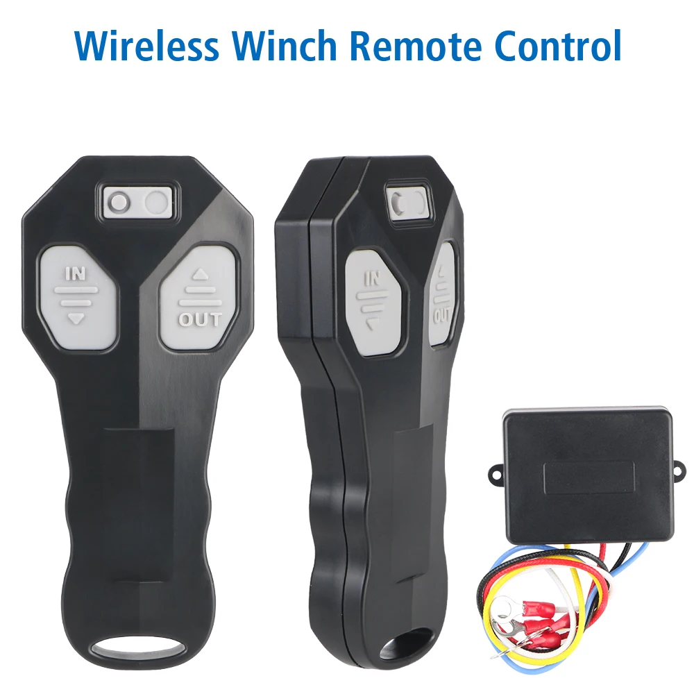 Handset Switch Controller Winch Remote Control Set Kit Wireless Dual Manual Transmitter Winch Remote Controller 12V/24V