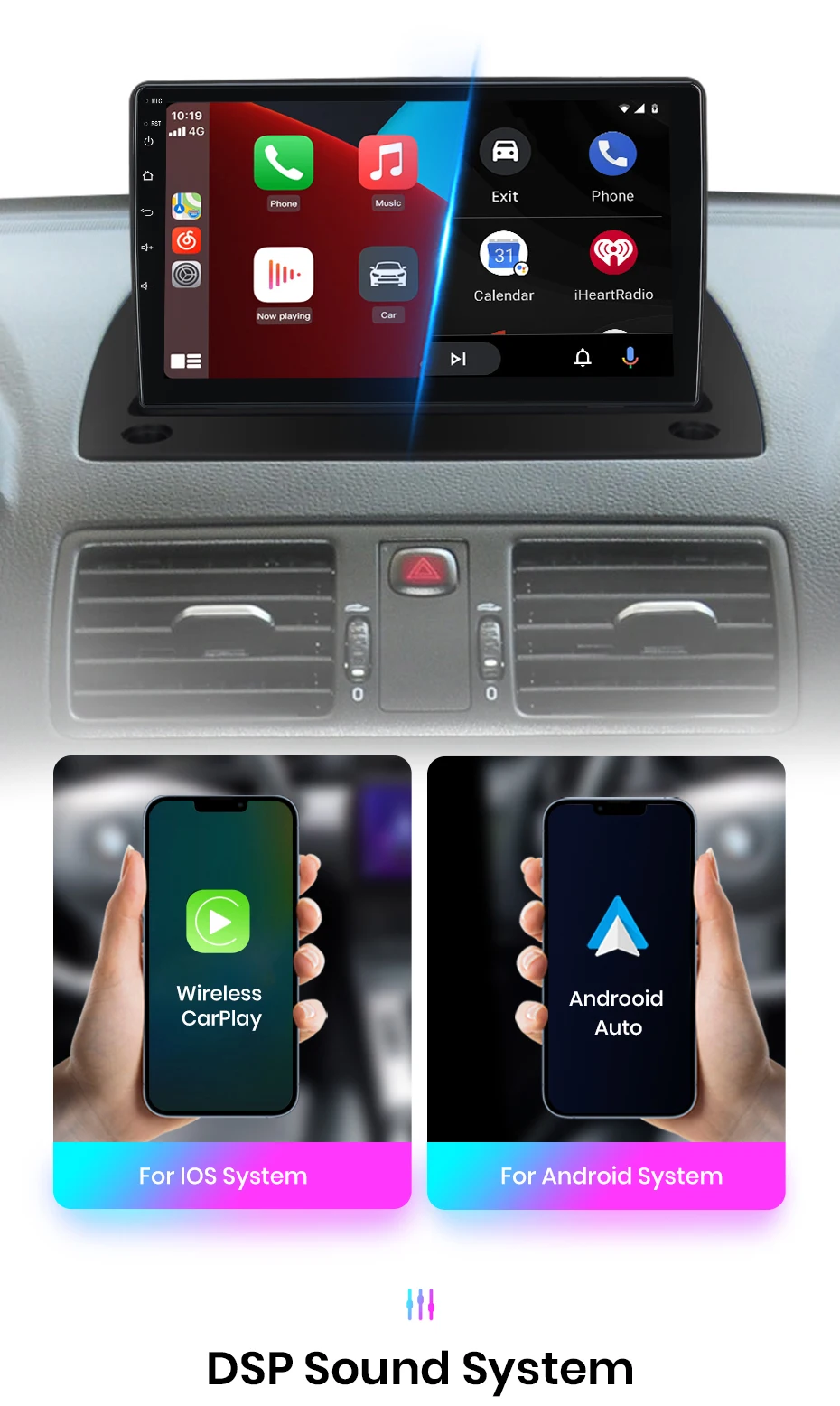 Junsun V1 AI Stimme Drahtlose CarPlay Android Auto Radio für Volvo XC90 2004 2005 2006-2014 4G Auto multimedia GPS 2din autoradio – Detail 11