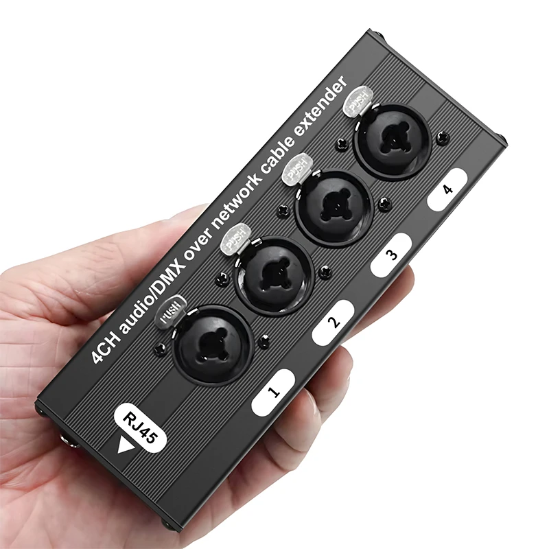 RJ45 to 4-Channel XLR Audio Cable Extender for Stage and Studio Lighting & Sound
