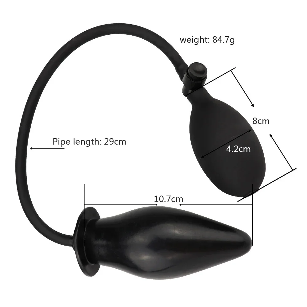 Soft Silicone Inflatable Anal Dildo Butt Plug Dilator Anus Massager Sex Toy for Women Men Gay Black Pump Vagina Extender Toys