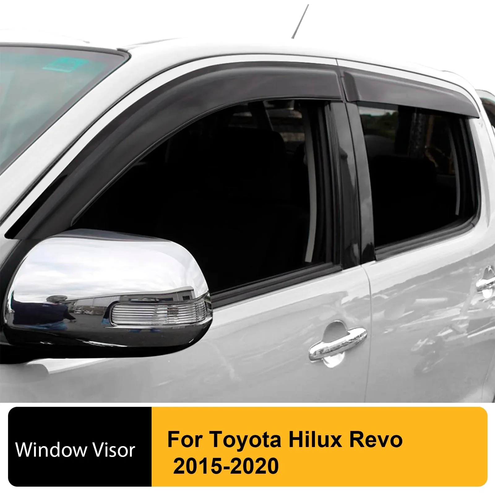 Luxury Tinted Window Visors / Weather Shields For Toyota Hilux 2015-2022 Dual Cab
