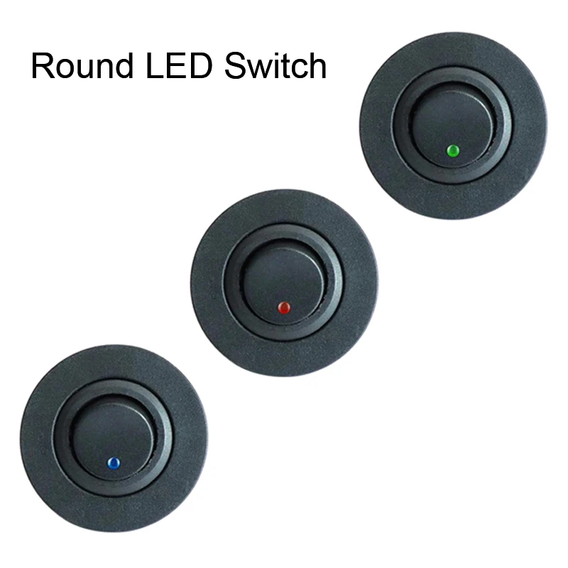 12/24V Round Toggle LED Switch Car Charger Panel Combination 3 Pins On ...