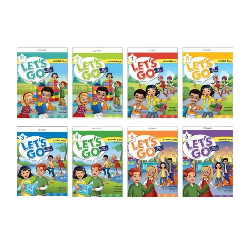 16pcs/Full Set Oxford Children's English LET'S GO 5th Edition Teaching  Materials Studuent Book+Workbook Free Shipping