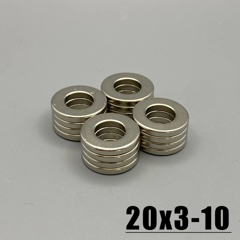 공예용 영구 원형 네오디뮴 자석 디스크, D20 링 자석, 20x3mm 구멍, 10mm, 2 개, 5 개, 10 개, 20 개, 50 개
