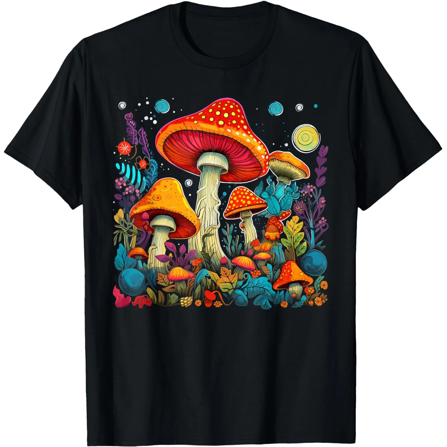 Lustige Pilze Psychedelic Forest Fungi T-Shirts für Männer und Frauen, Baumwolle, Humor, Streetwear, T-Shirt, kurzärmelig, Unisex, lockere Kleidung